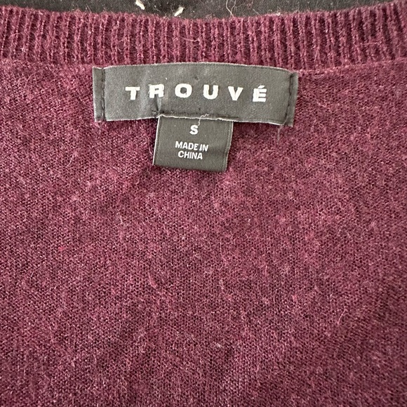 TROUVÉ | V Neck Angora Blend Burgundy Sweater (S) - Picture 5 of 5